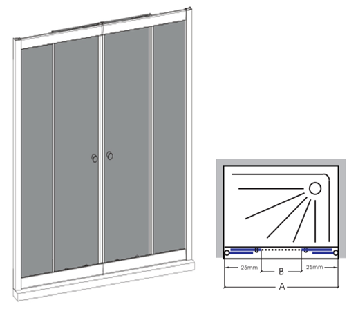 saloon shower doors in security glass 