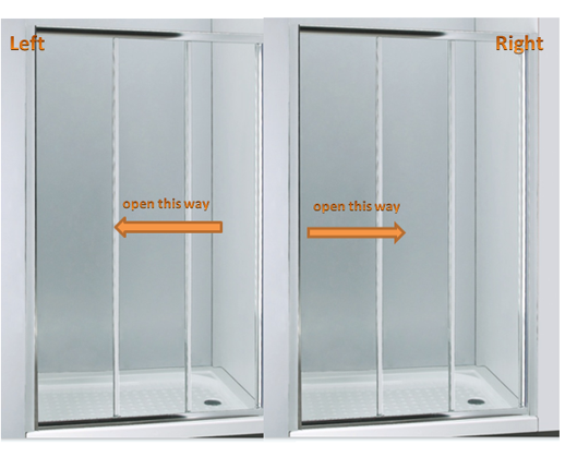 tri-sliding door reversible installation