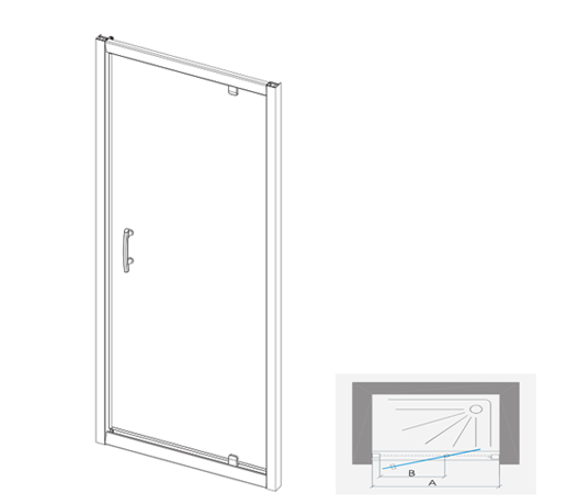 pivot hinged tempered shower door