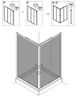 two halves combine a square corner etnry