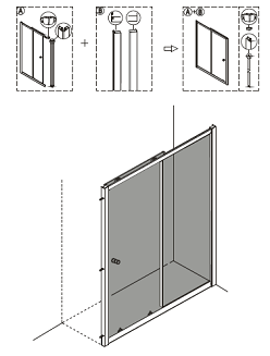 one half combine with wall chanel make front sliding door