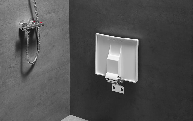 bath seat wall mounted folded up