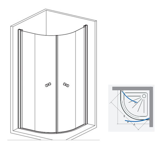 Double Swing Doors Quadrant Shower Enclosure