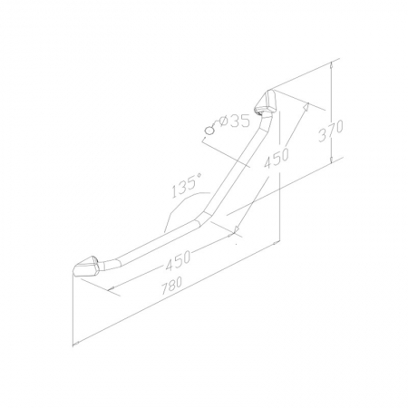 Angled Bathroom Grab Bar 135 Degree