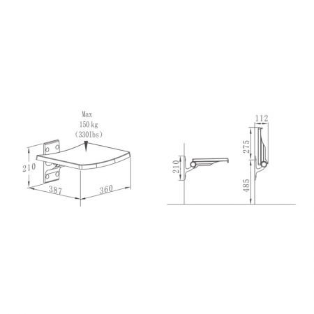 wall mounted folding bath seat