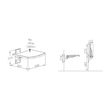 wall mounted folding bath seat