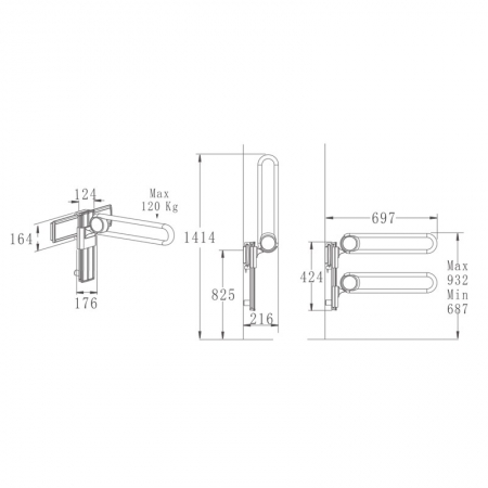 U-shaped detachable support arms