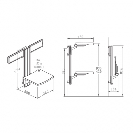 bathroom shower seat wall mounted