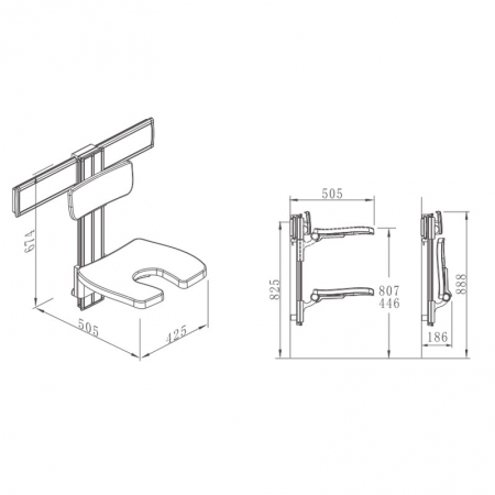 wall hung bath chair for elderly