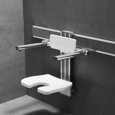 Adjustable Shower Chair with U-shaped cut out