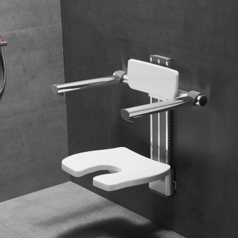 bathroom  shower seat with arms and backrest