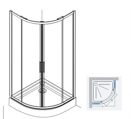 round sliding shower enclosure