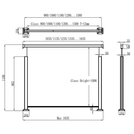 glass railings with LED system