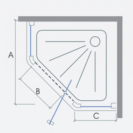 Shower screen diamond shape