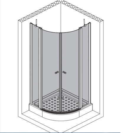 pivot  glass shower cabin