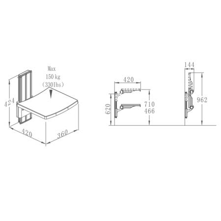 foldable shower seat for bathroom