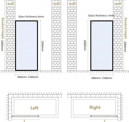 fixed glass shower door