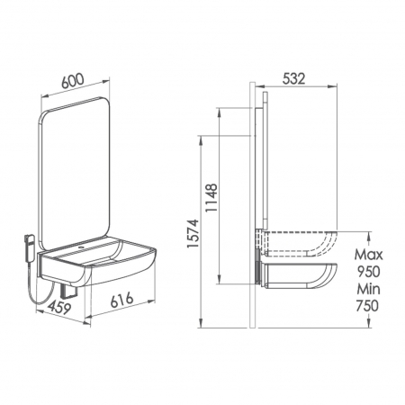 electric adjustment basin holder bracket